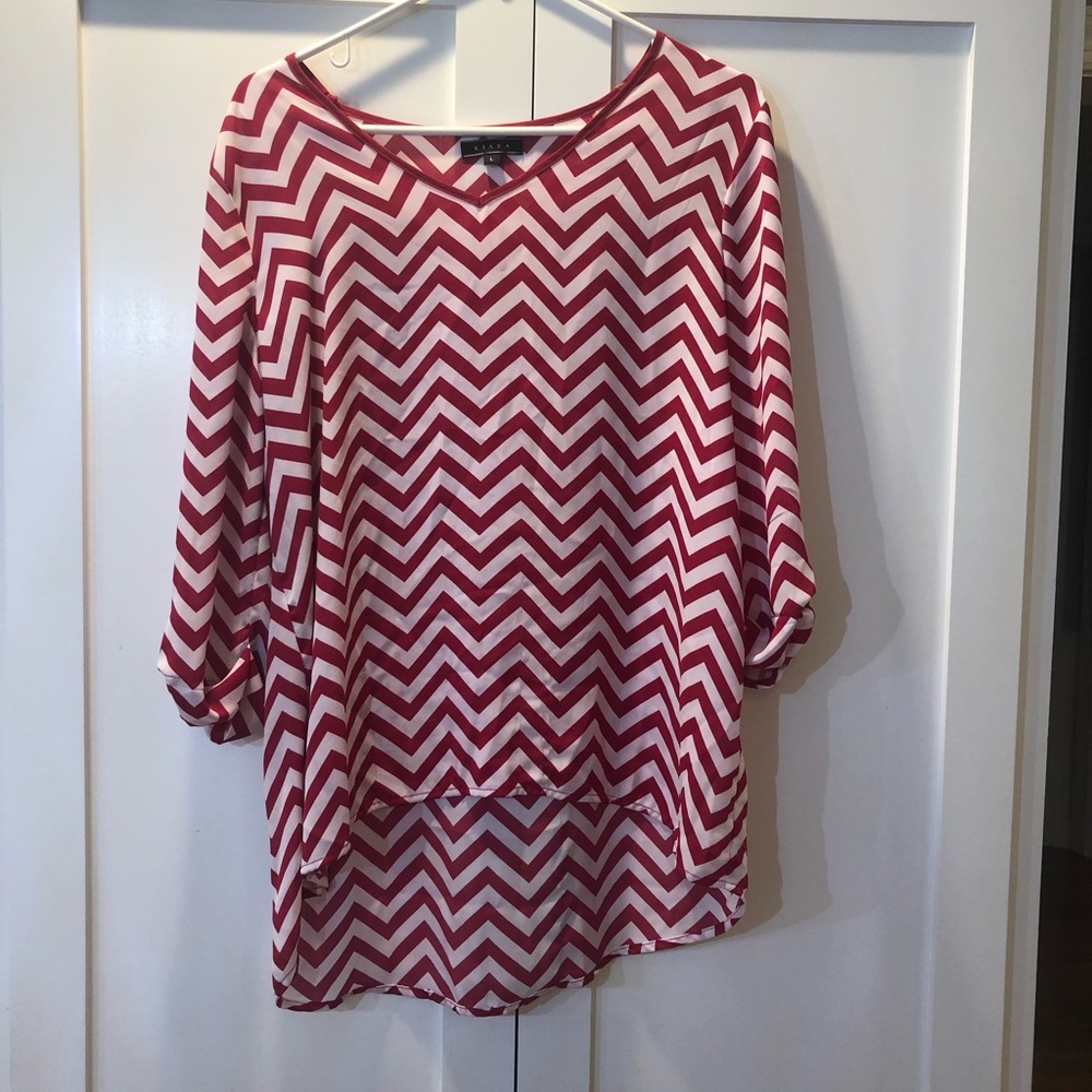 Sheer Chevron Pink/white Shirt